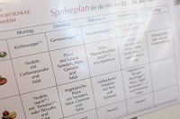 Speiseplan einer Mensa